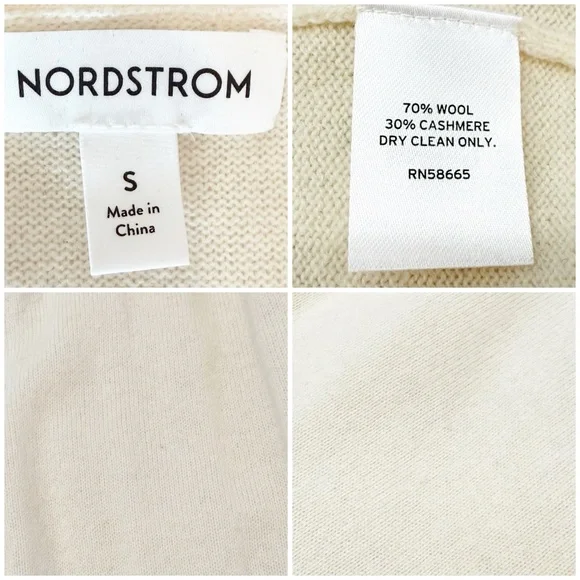Nordstrom Long Open Front Wool & Cashmere Cardigan S - Picture 9 of 9